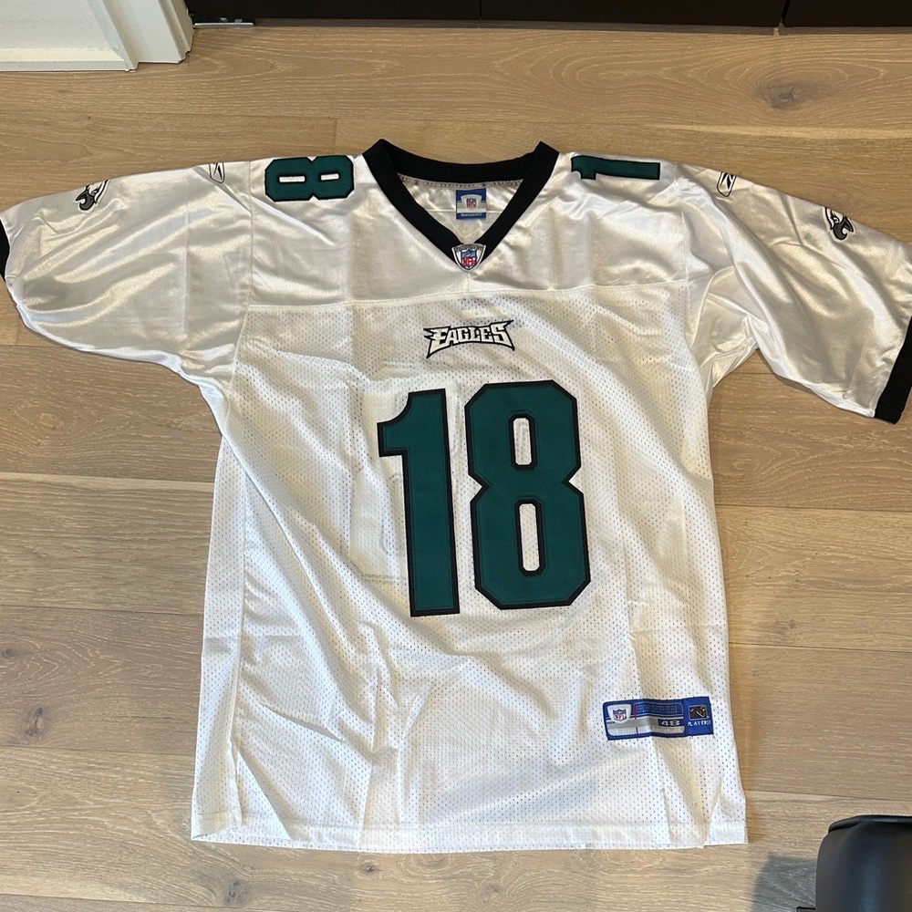 Reebok Eagles Stallworth White and Green Men's Jersey